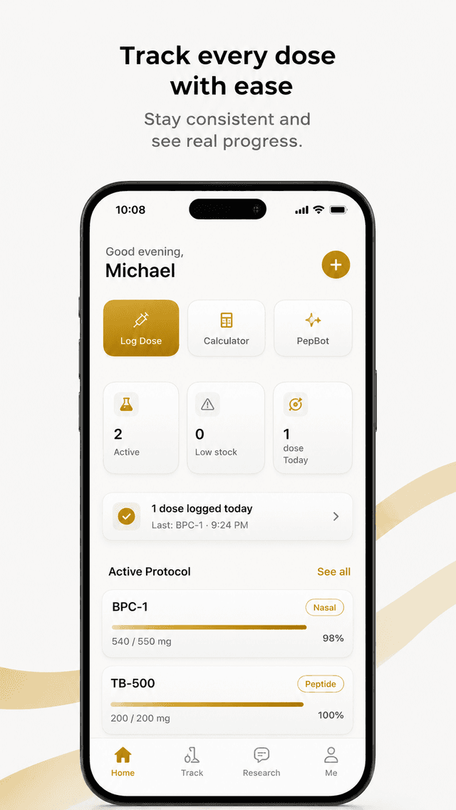 Peptyde home screen